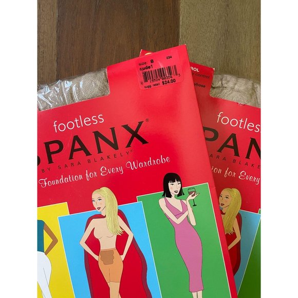 Lot 2 NIP Spanx Footless Super Control Size B Nude - Picture 2 of 3